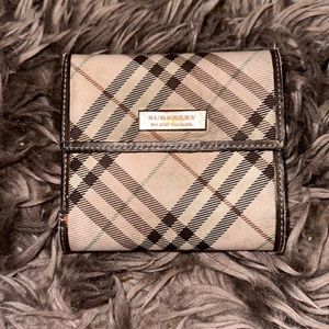 Vintage Burberry wallet, trifold with coin pouch / small document holder